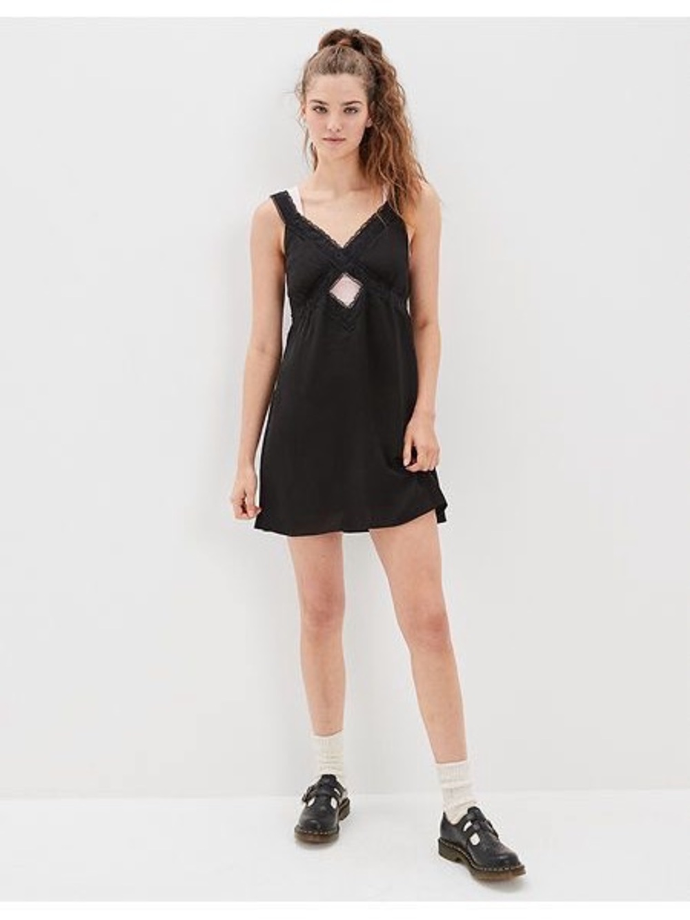 american eagle silky cutout lace dress - Picture 2 of 4